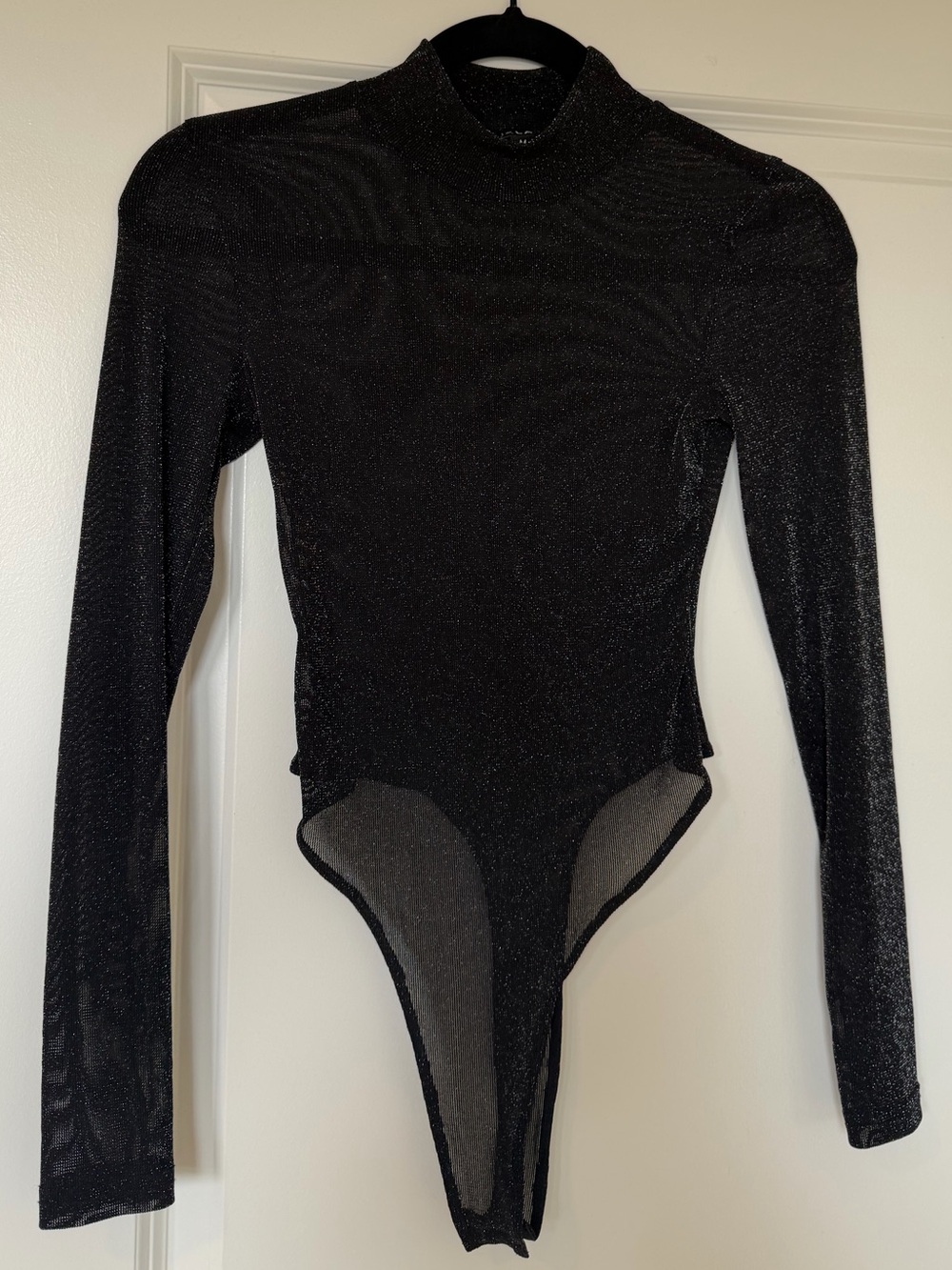 Black Sheer Long Sleeve Bodysuit